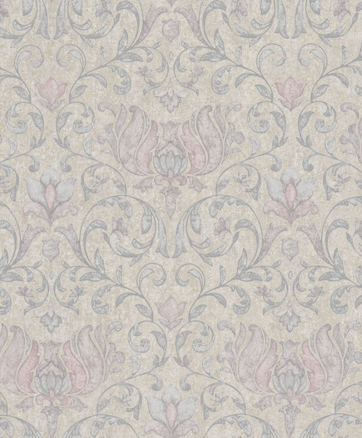 Wallpaper, brown, grey, pink, ornaments, 35152, City Romance, Marburg