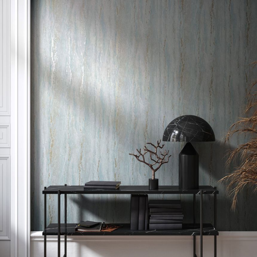 Wallpaper, turquoise, stucco plaster, 35165, City Romance, Marburg