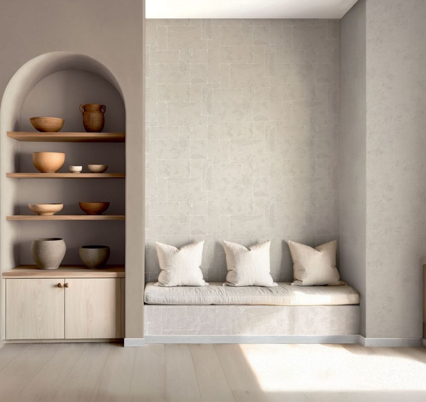 Wallpaper, Grey-Beige, Stucco, 34607, Terra, Marburg