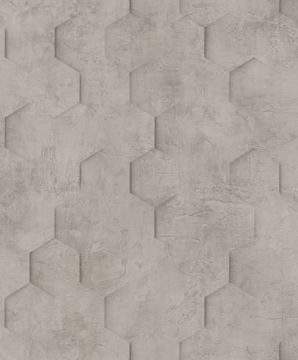 Geometric Wallpaper, Grey-Brown, Hexagons, 34162, Loft Superior, Marburg