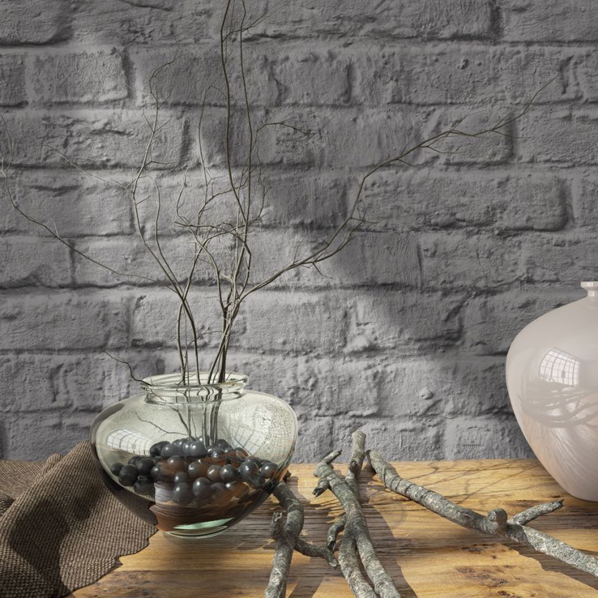 Wallpaper, Grey-Brown, Bricks, Brick Wall, 34168, Loft Superior, Marburg