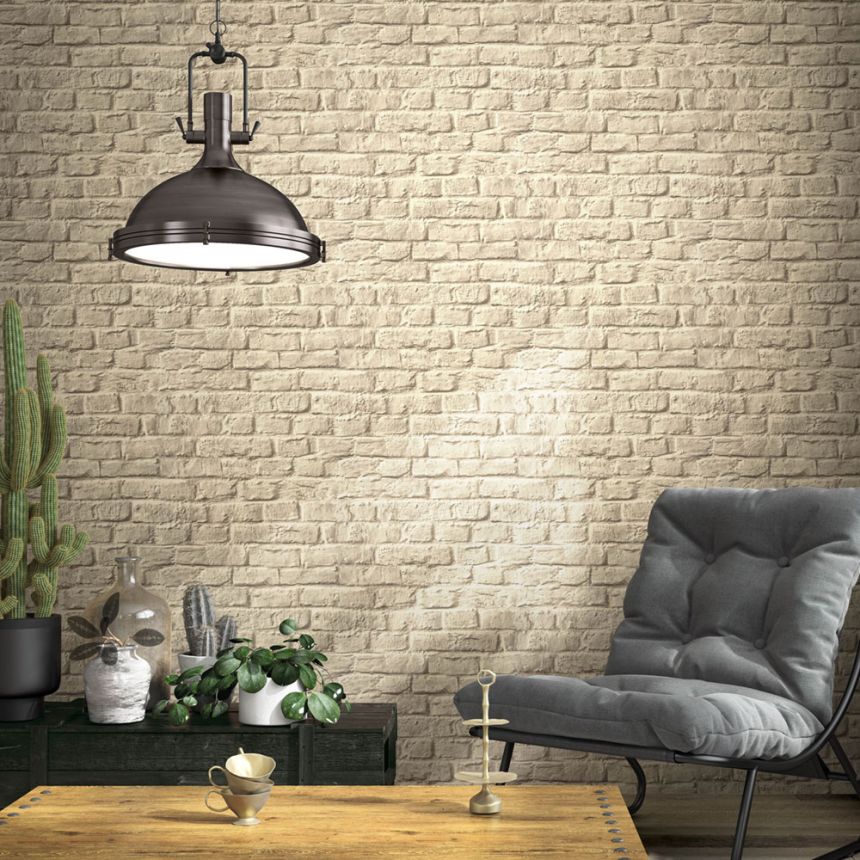 Wallpaper, Beige-Brown, Bricks, Brick Wall, 34169, Loft Superior, Marburg