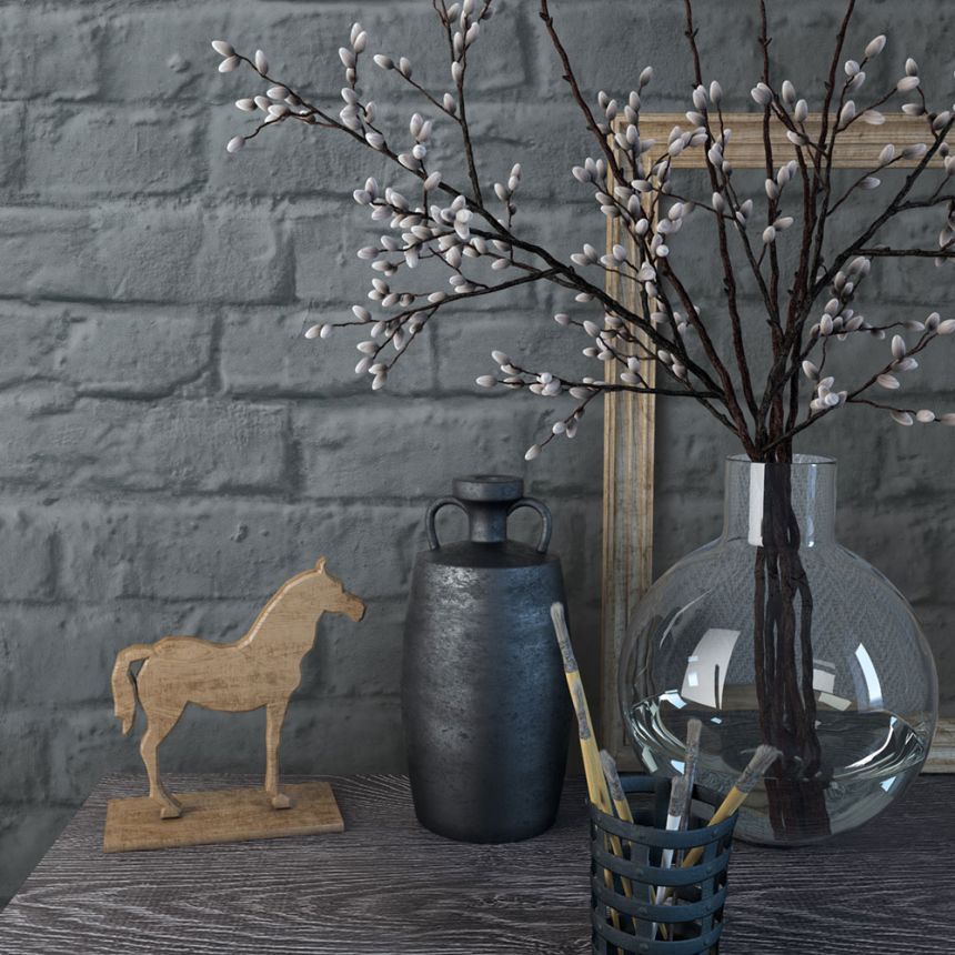 Wallpaper, Grey-Black, Bricks, Brick Wall, 34170, Loft Superior, Marburg