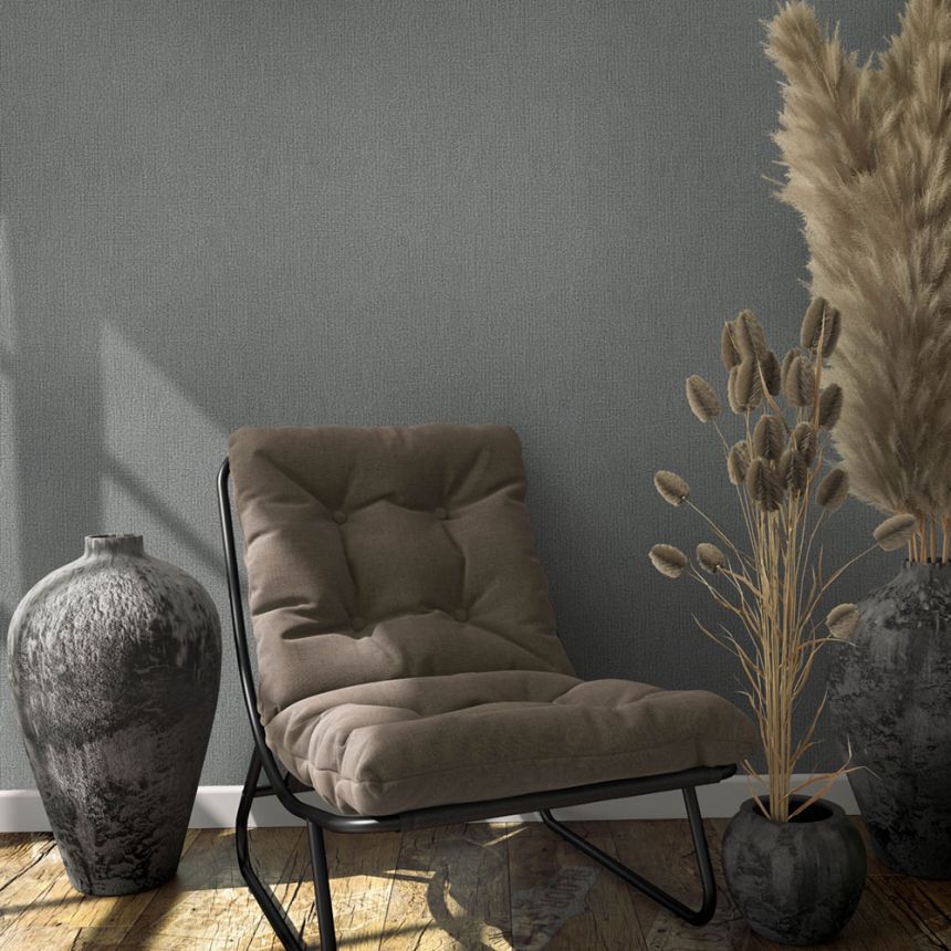 Wallpaper, Grey-Black, Fabric Texture, 34174, Kumano, Loft Superior, Marburg