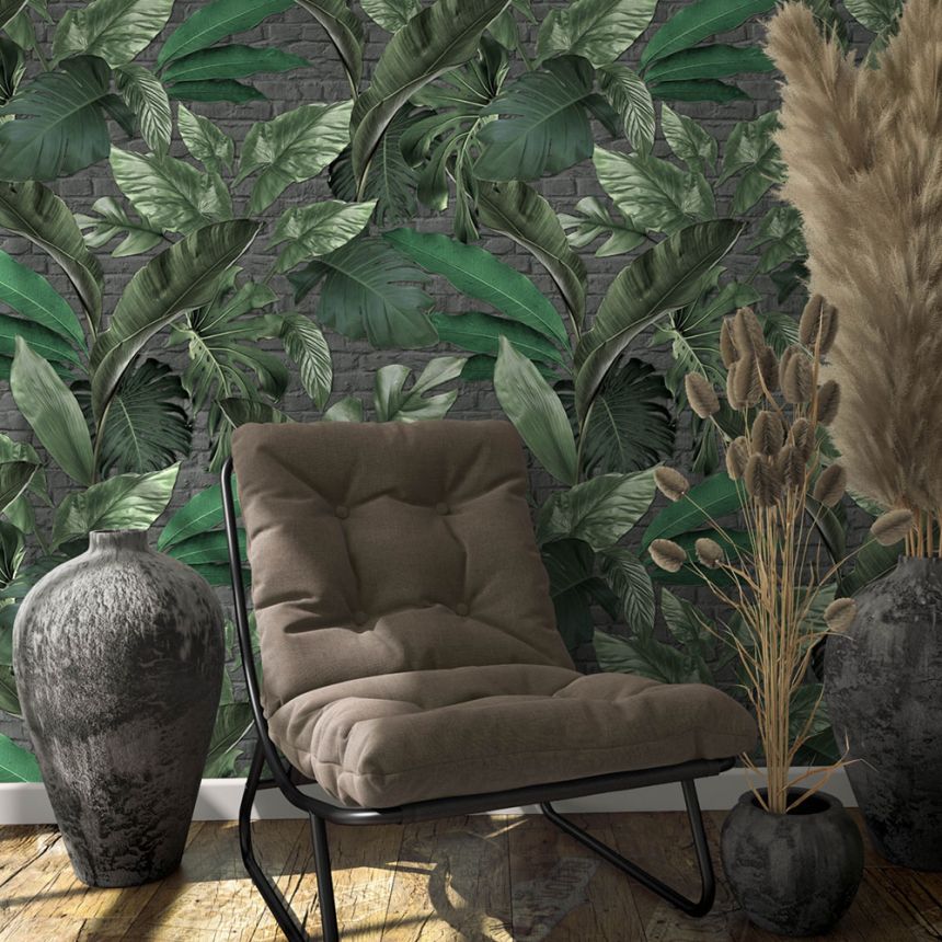 Wall Mural, Leaves, Bricks, 34195, Loft Superior, Marburg