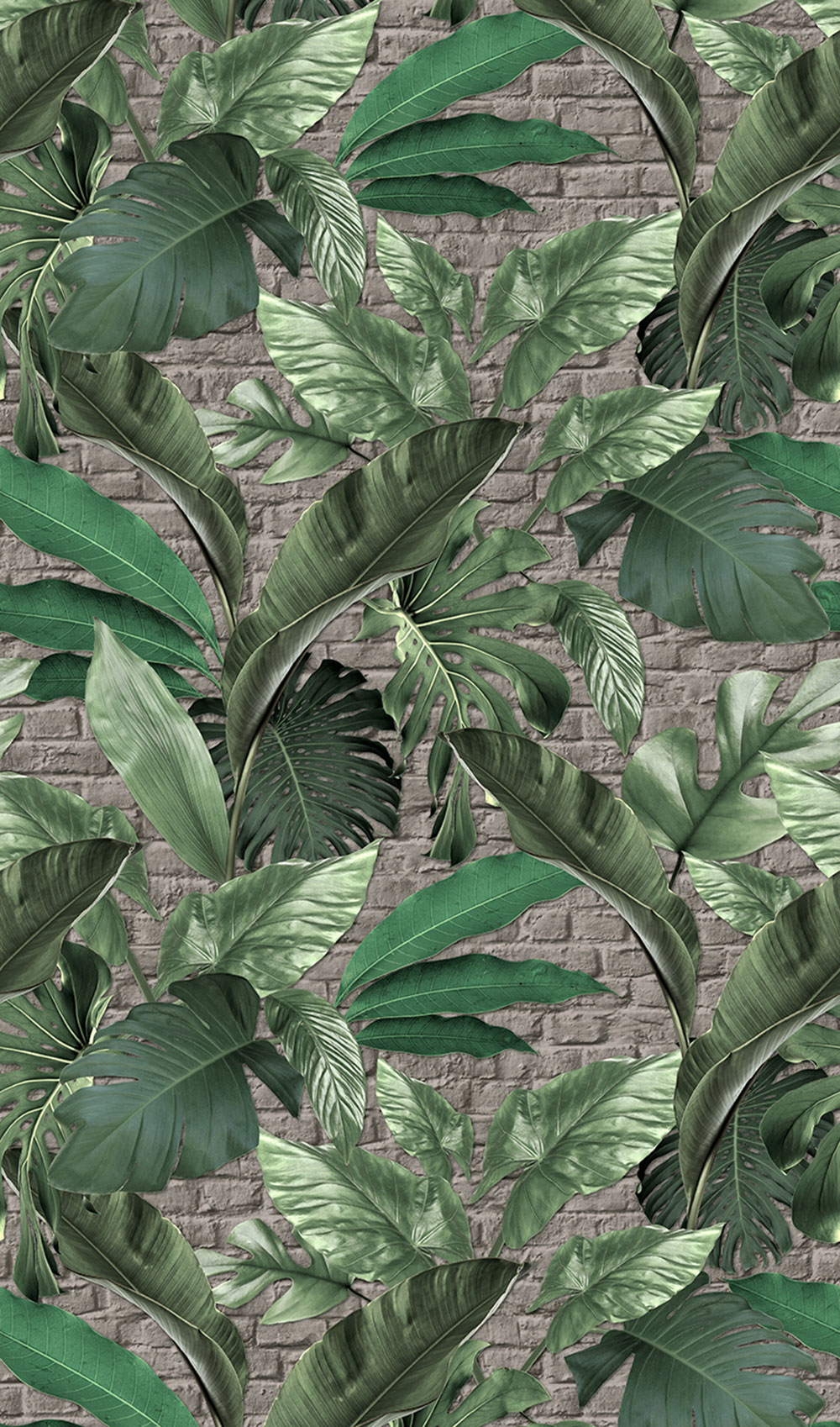 Wall Mural, Leaves, Bricks, 34196, Loft Superior, Marburg