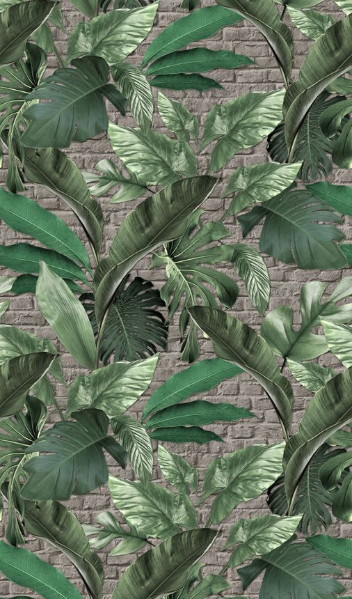 Wall Mural, Leaves, Bricks, 34196, Loft Superior, Marburg
