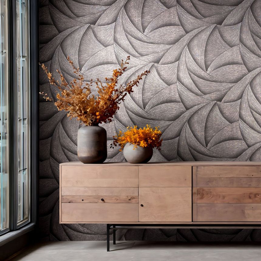 Wallpaper, black-bronze, graphic lines, 35505, Ritus, Marburg