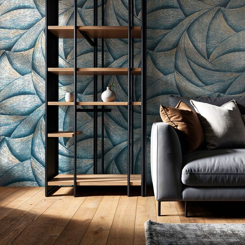 Wallpaper, blue, graphic lines, 35507, Ritus, Marburg