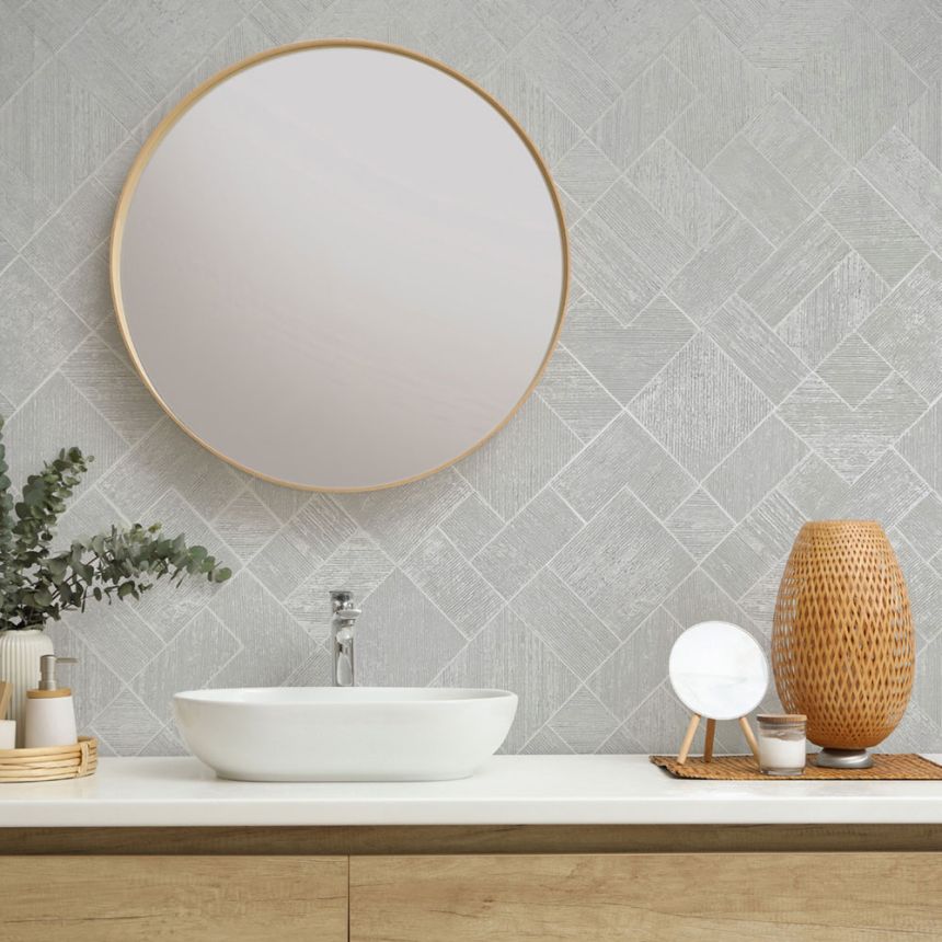 Wallpaper, white, geometric pattern, 35508, Ritus, Marburg