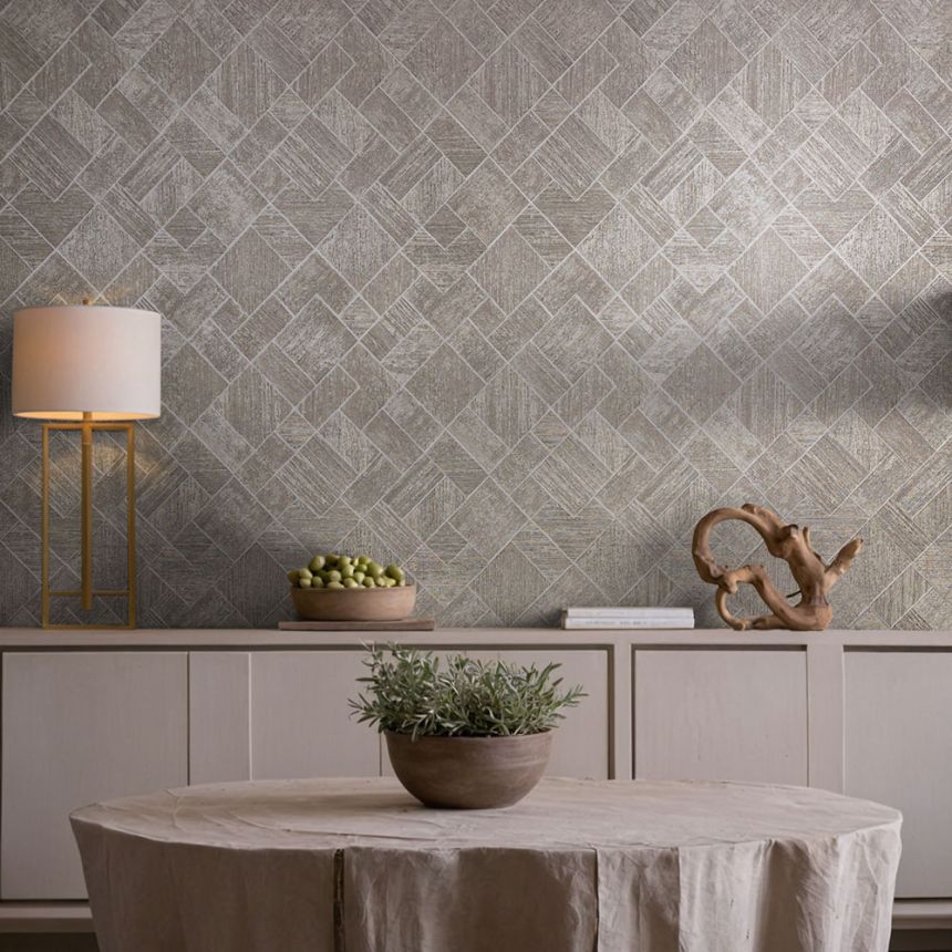 Wallpaper, grey-beige, geometric pattern, 35510, Ritus, Marburg