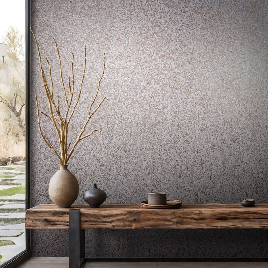 Wallpaper, grey-copper, ornaments, 35534, Ritus, Marburg