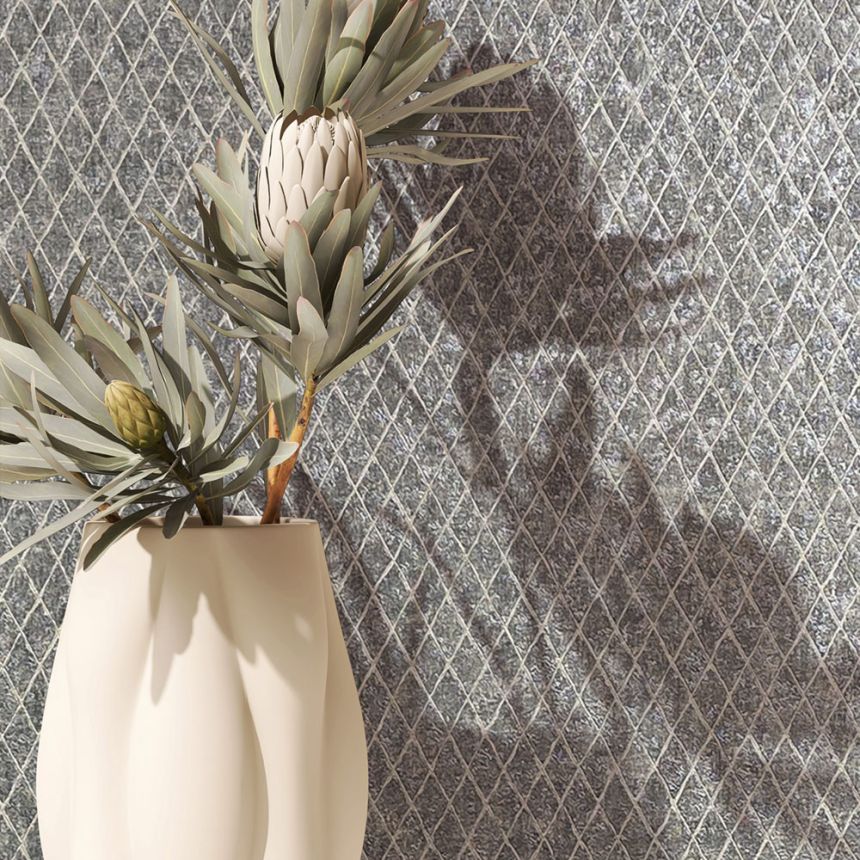 Geometric wallpaper, grey-silver, 35538, Ritus, Marburg