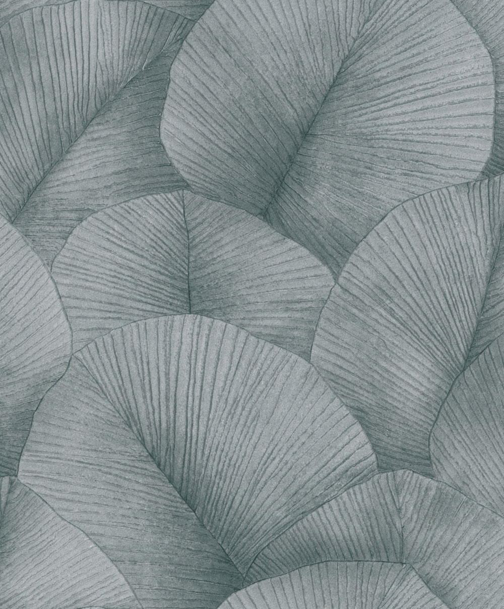 Wallpaper, grey-silver, leaves, 34514, Kumano, Marburg