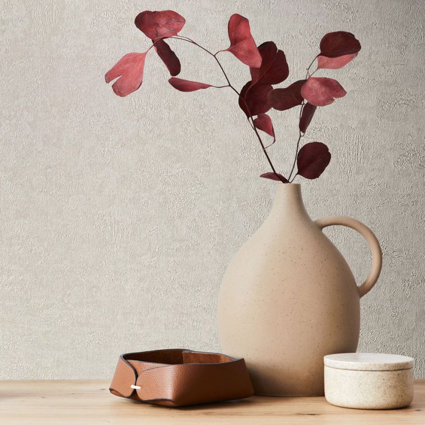 Wallpaper, cream, stucco, plaster finish, 34520, Kumano, Marburg
