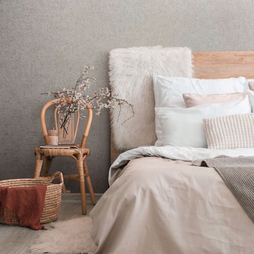 Wallpaper, grey-beige, stucco, plaster finish, 34519, Kumano, Marburg