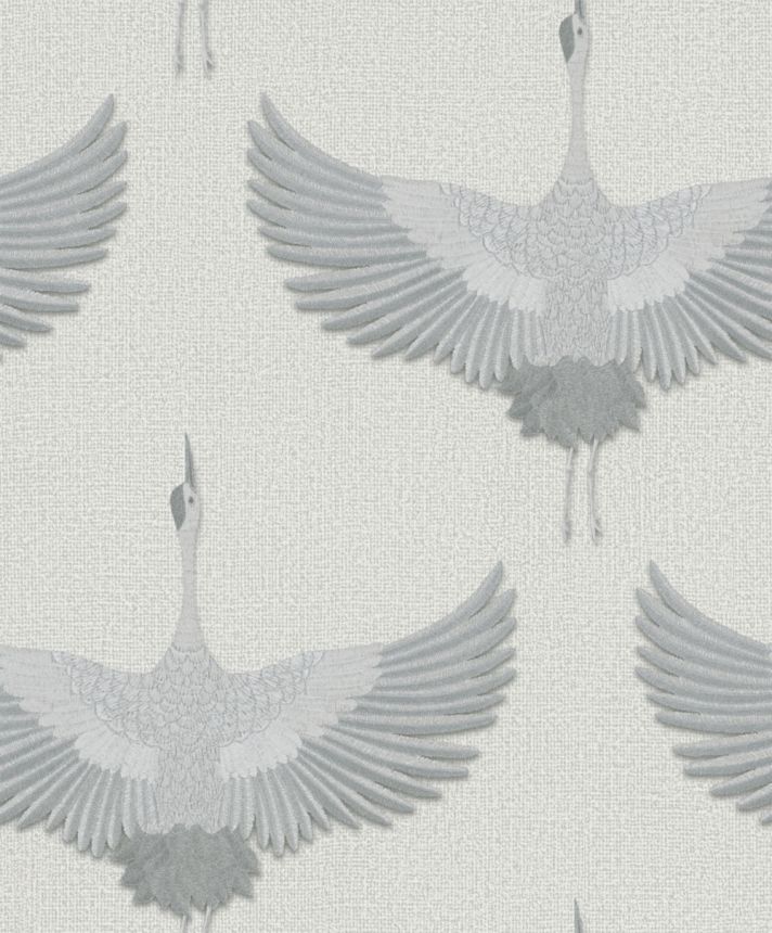 Wallpaper, grey-silver, birds, 34530, Kumano, Marburg
