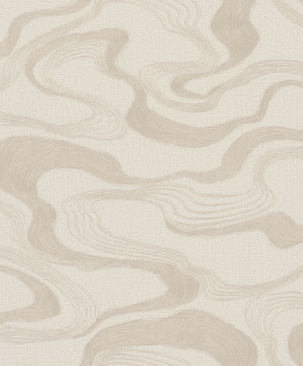 Wallpaper, beige, fabric texture, waves, 34535, Kumano, Marburg
