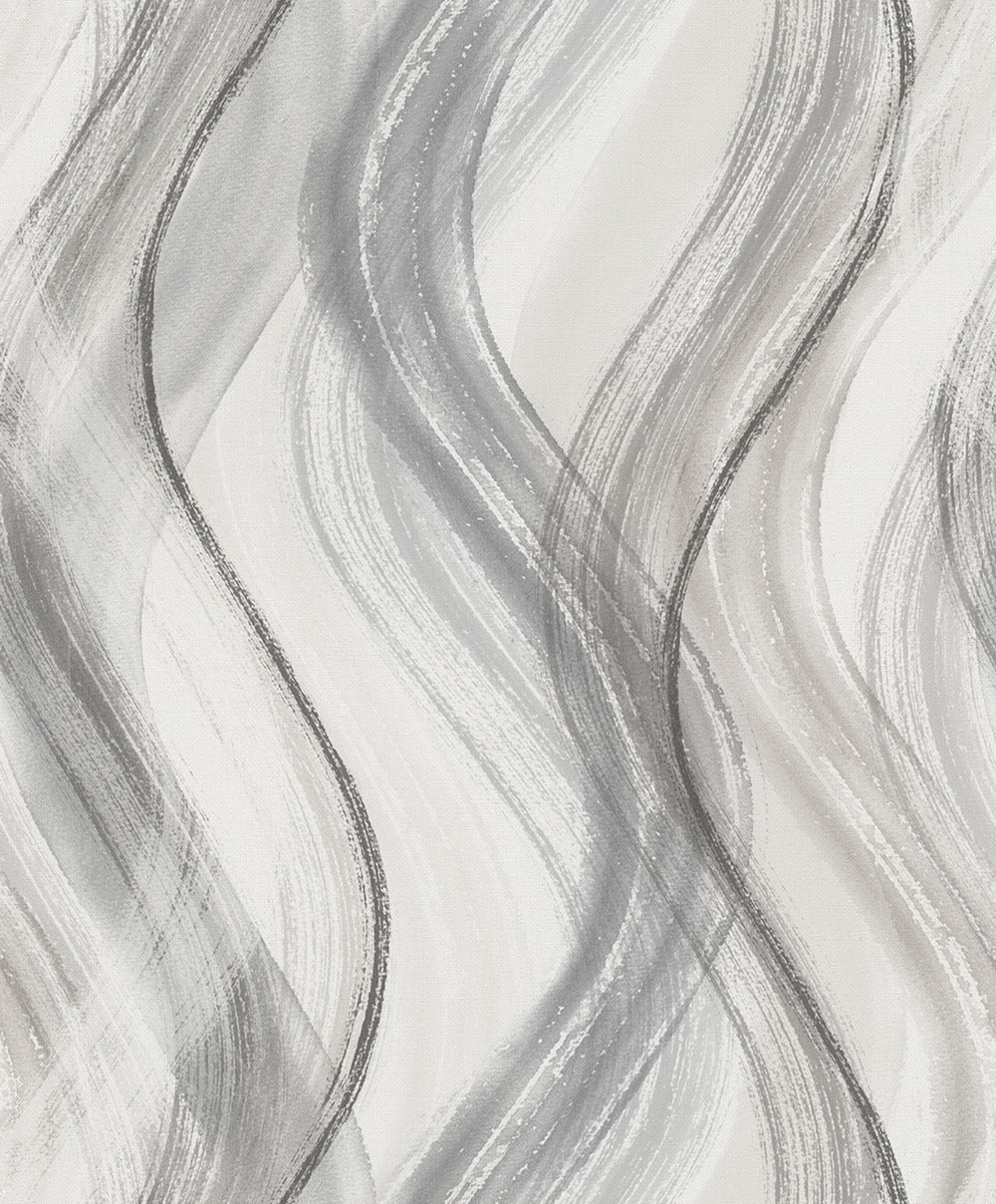 Wallpaper, Grey-Beige, Waves, 32446, Shades, Marburg