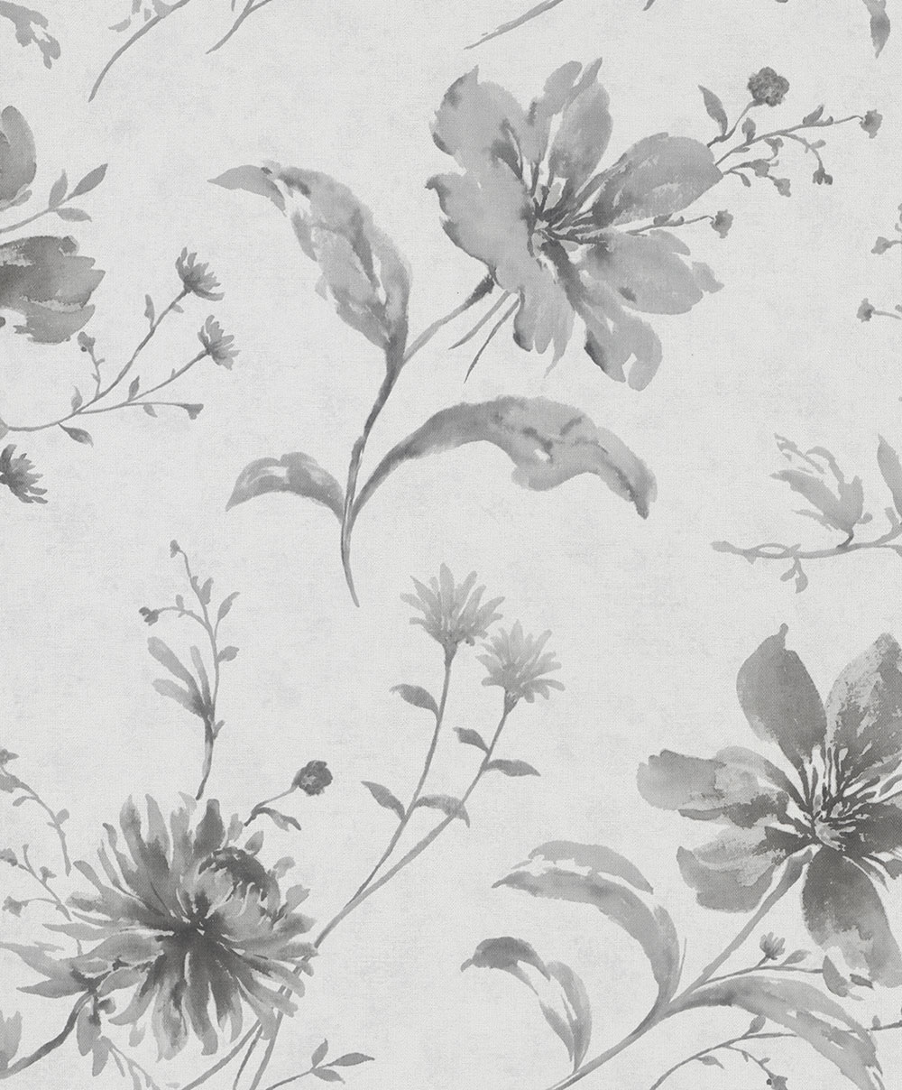 Wallpaper, Grey-Black, Flowers, 32456, Shades, Marburg