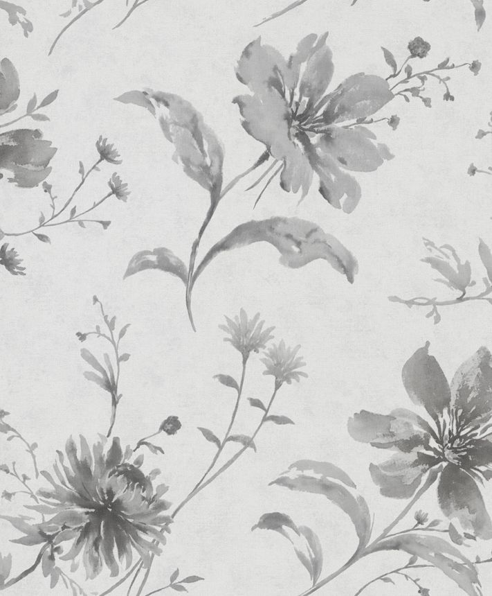 Wallpaper, Grey-Black, Flowers, 32456, Shades, Marburg