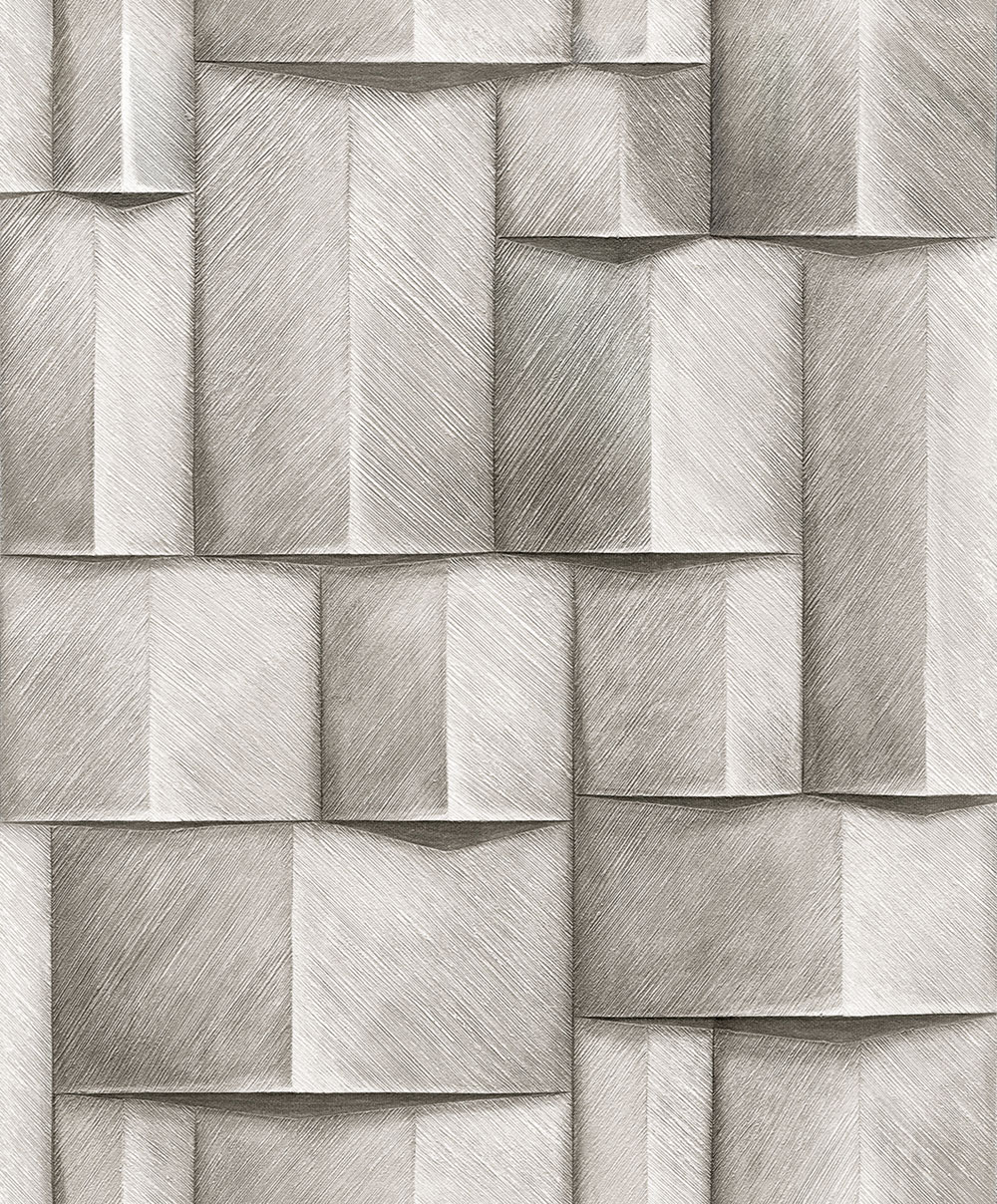 Graphic wallpaper, grey, 3D effect, 35385, Timber, Marburg