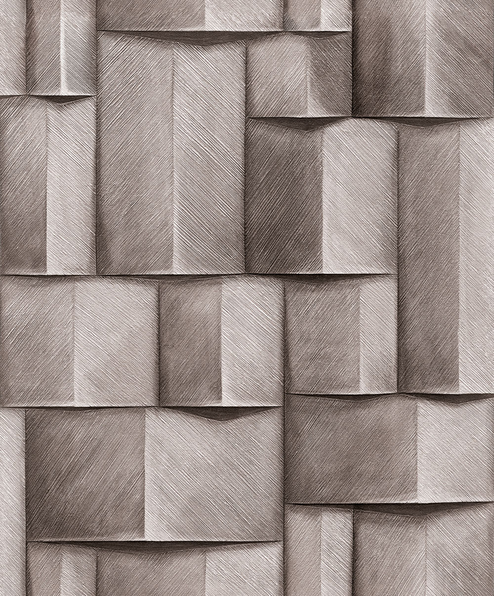 Graphic wallpaper, brown, 3D effect, 35393, Timber, Marburg