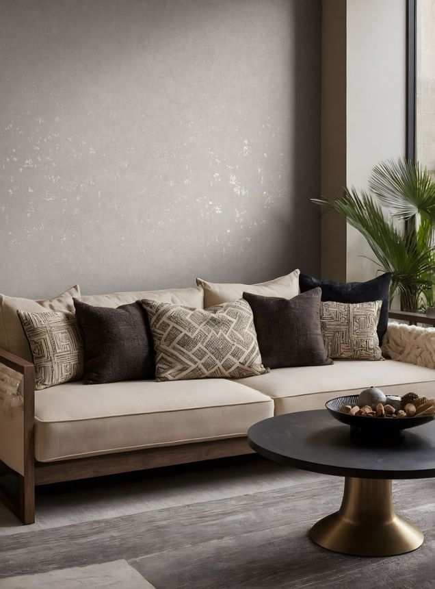 Wallpaper, Grey-Beige, Concrete, Stucco, 82500, Naomi, Novamur