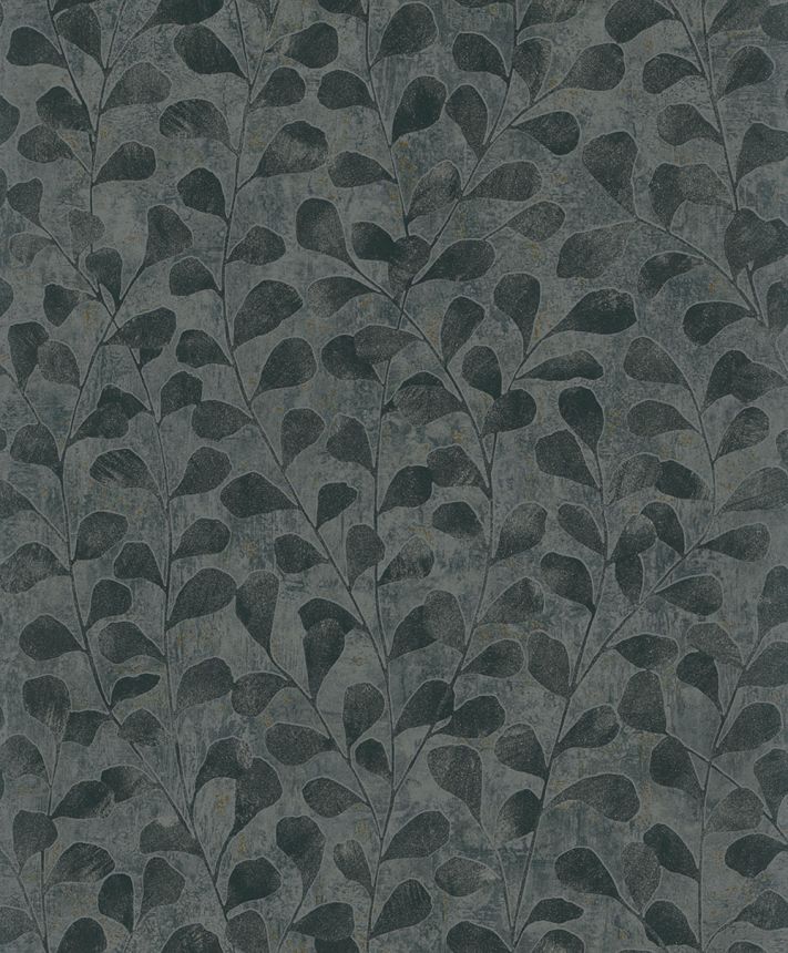 Wallpaper, Black-Gold, Twigs, Leaves, 82503, Naomi, Novamur