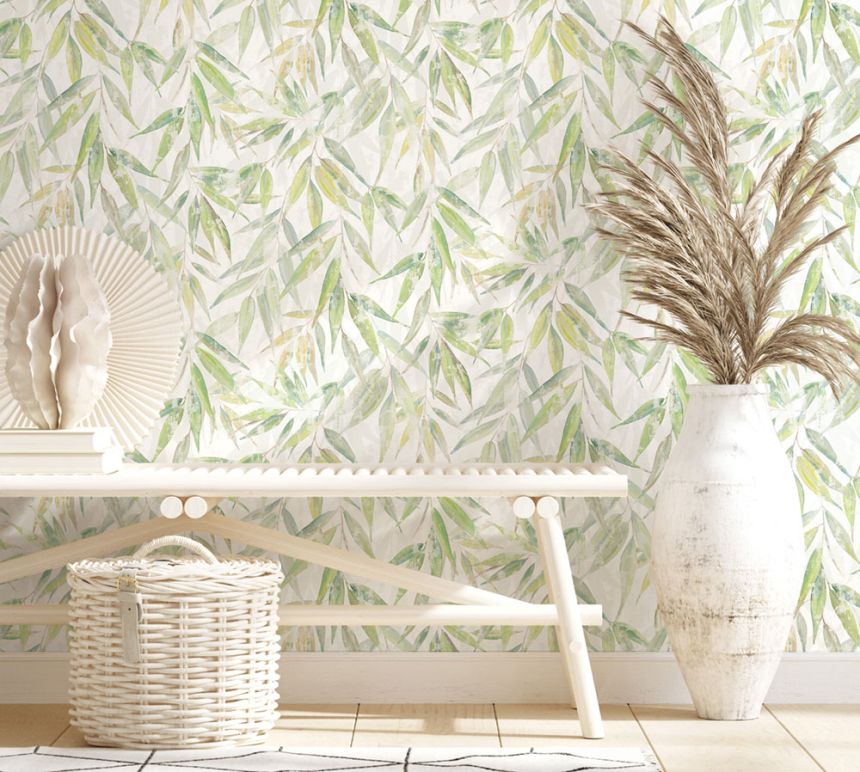 Wallpaper, Yellow-Green, Leaves, 89041, Naomi, Novamur