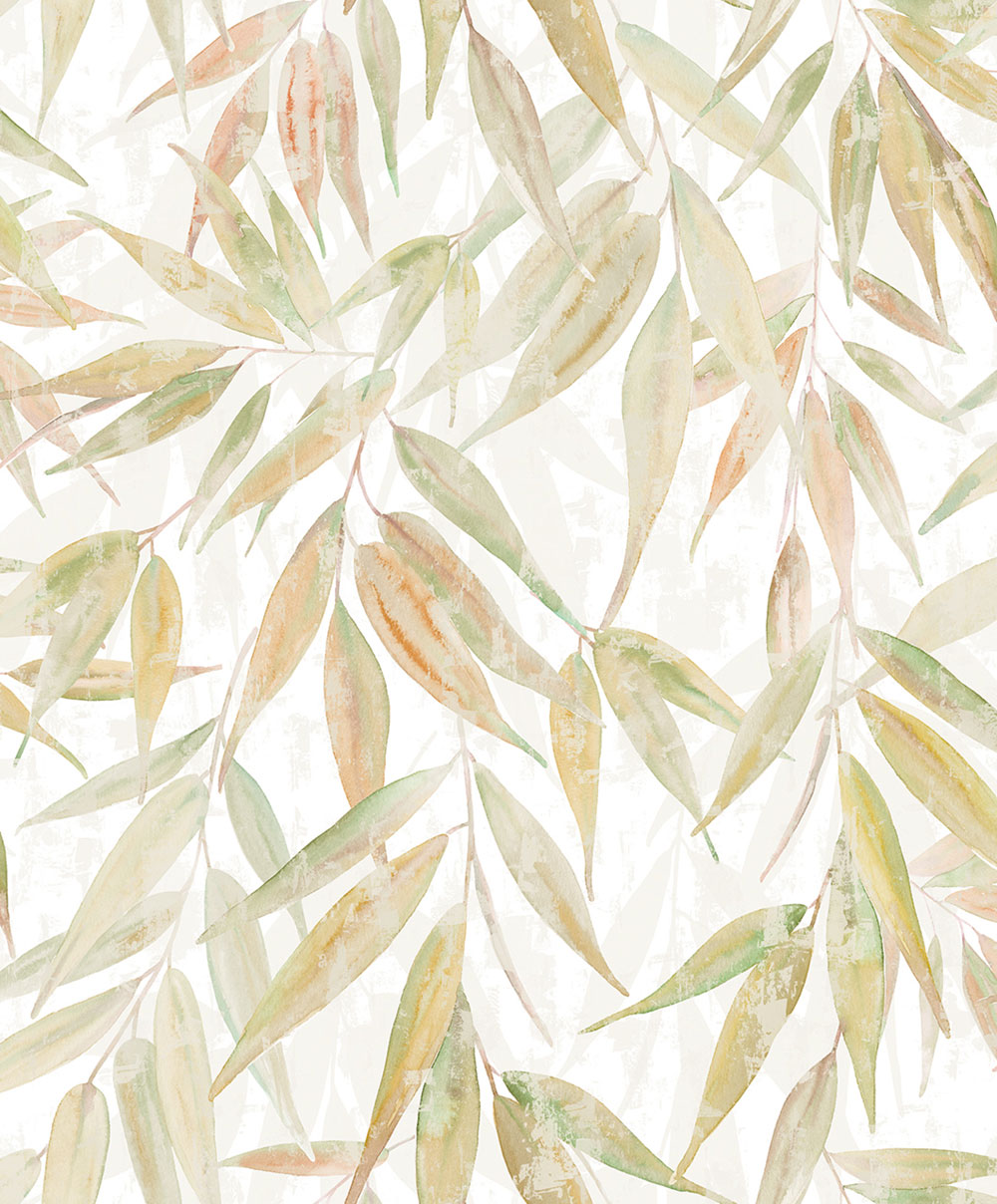 Wallpaper, Green-Beige, Leaves, 89042, Naomi, Novamur