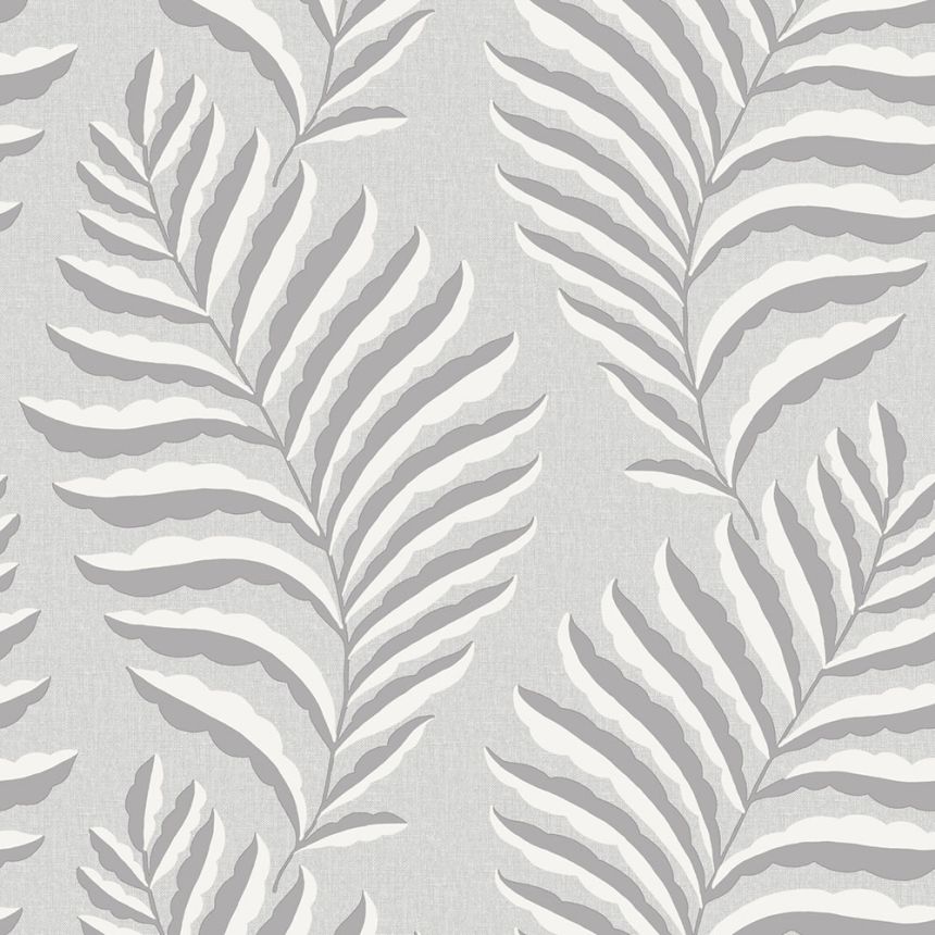 Wallpaper, Grey, Leaves, Z70728, Marrakech, Zambaiti Parati