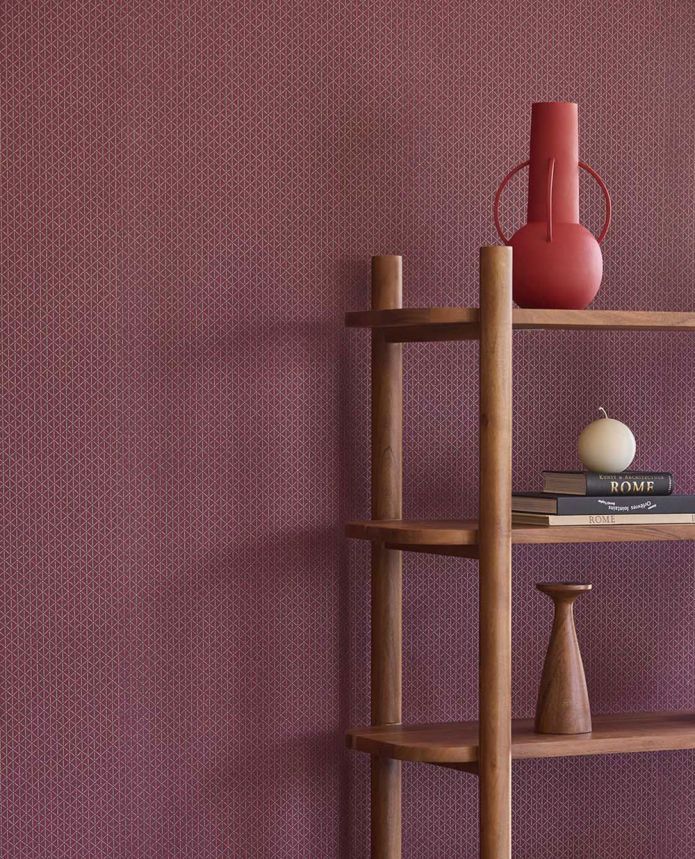 Geometric Wallpaper, Burgundy, 351226, Magnifique, Eijffinger