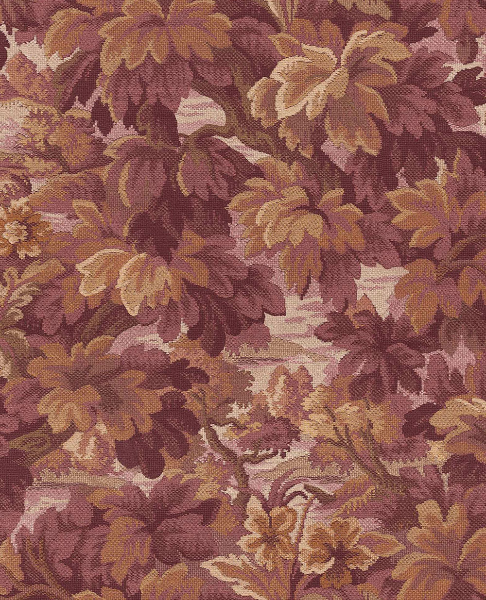 Wallpaper, Burgundy-Brown, Leaves, Trees, 351243, Magnifique, Eijffinger