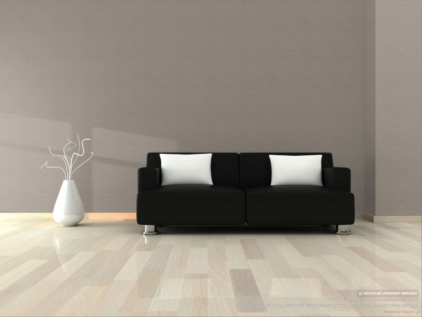 Striped wallpaper, light brown, beige, fabric effect, RIC005, Serica, Traces, Masureel