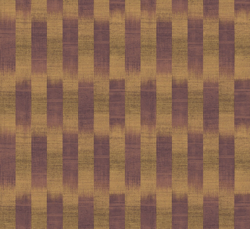 Striped wallpaper, purple, brown, fabric effect, RIC103, Serica, Masureel