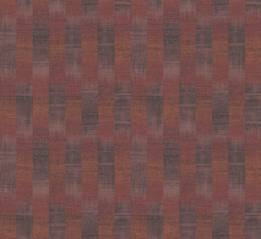 Striped wallpaper, black, orange, fabric effect, RIC104, Serica, Masureel
