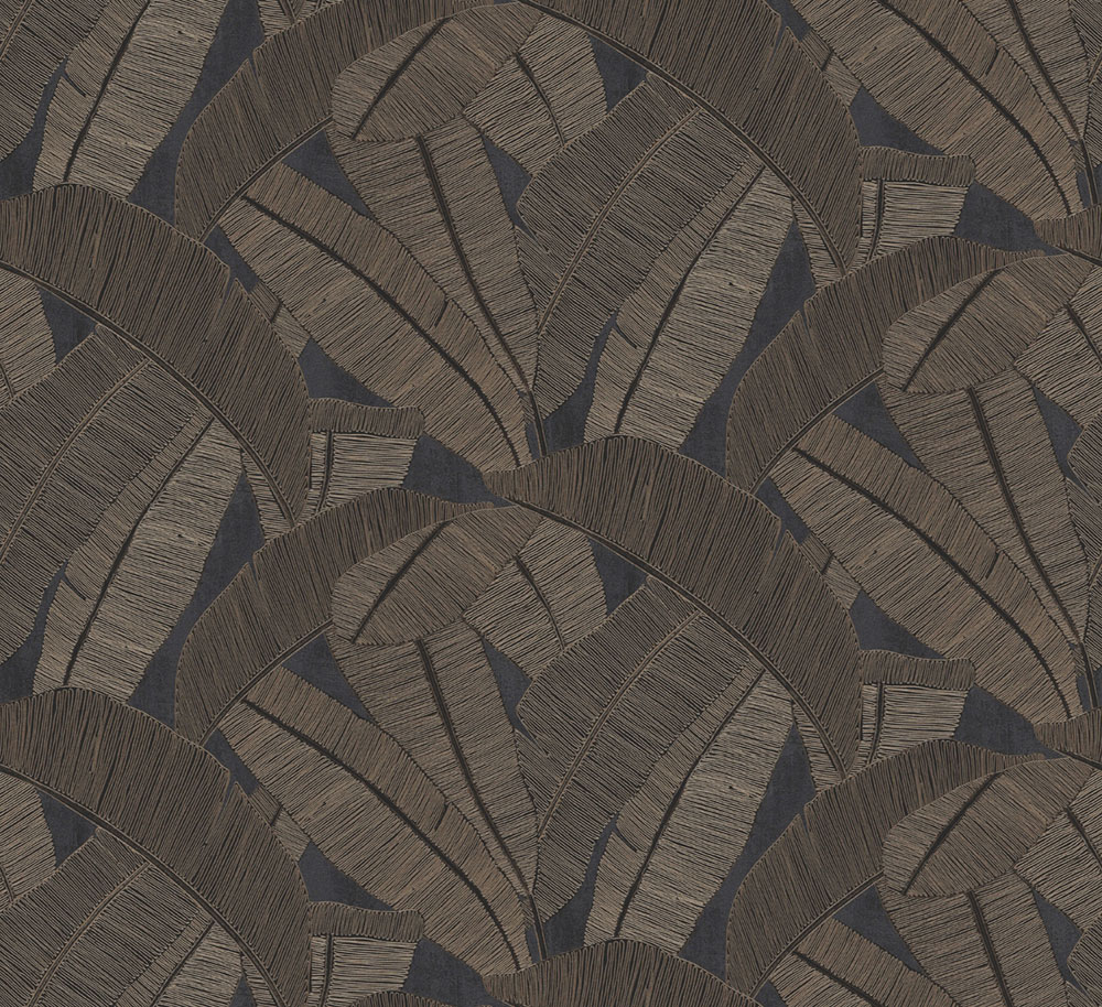 Wallpaper, black, silver, RIC203, Serica, Masureel