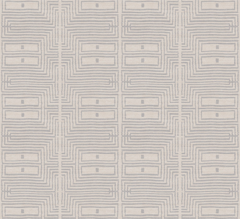 Wallpaper, fabric effect, patterns, beige, grey, RIC302, Serica, Masureel