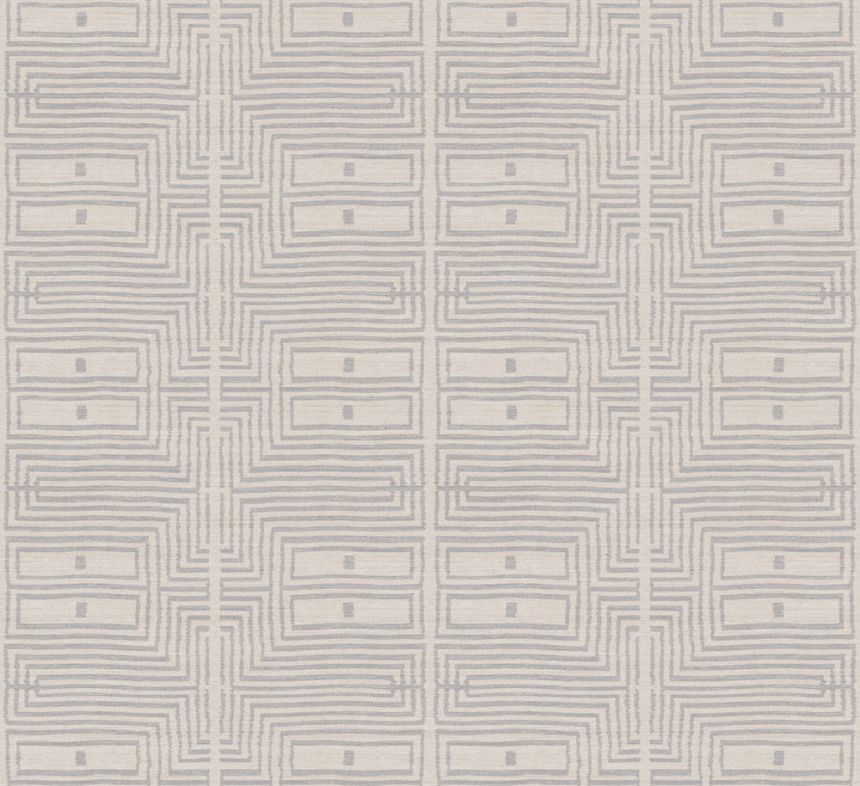 Wallpaper, fabric effect, patterns, beige, grey, RIC302, Serica, Masureel
