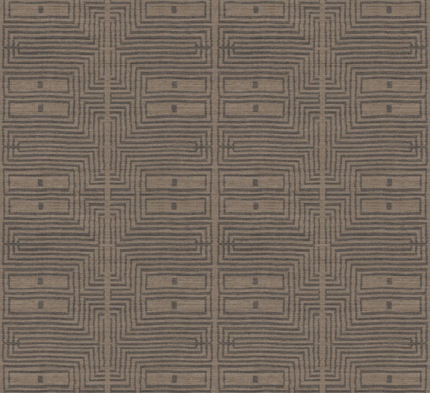 Wallpaper, fabric effect, patterns, brown, black, RIC303, Serica, Masureel