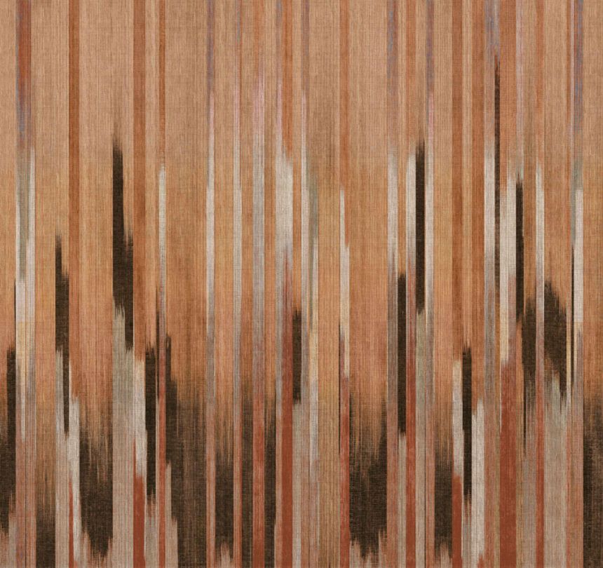 Mural wallpaper, fabric effect, brown, stripes, DGRIC1011-300, Serica, Masureel