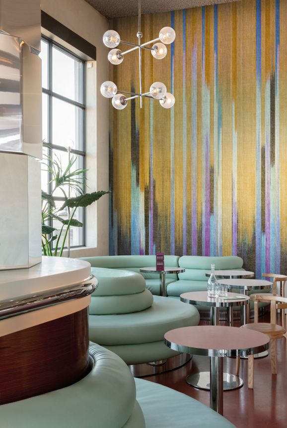 Mural wallpaper, fabric effect, stripes, DGRIC1022-260, Serica, Masureel
