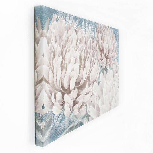 Frameless painting Flowers, Teal Bloom 41-713, Wall Art