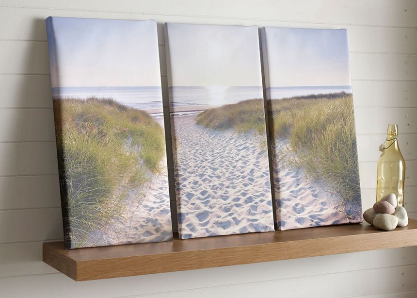 3-piece painting Road to the Beach 40-891, Beach Walk, Wall Art, Graham Brown