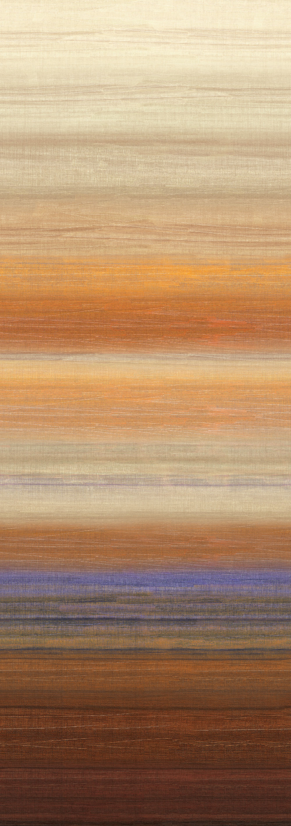 Mural wallpaper, fabric effect, orange, beige, stripes, DGRIC205-260, Serica, Masureel