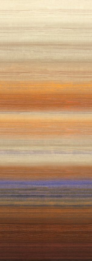 Mural wallpaper, fabric effect, orange, beige, stripes, DGRIC205-300, Serica, Masureel