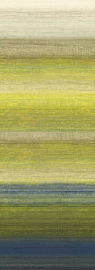 Mural wallpaper, fabric effect, green, blue, stripes, DGRIC206-300, Serica, Masureel