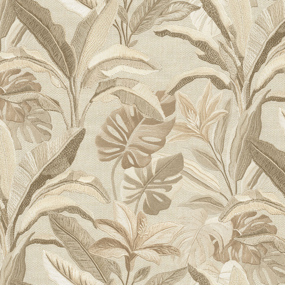Luxury wallpaper, beige-gold, flowers, leaves, 73803, Tendenze, Emiliana Parati