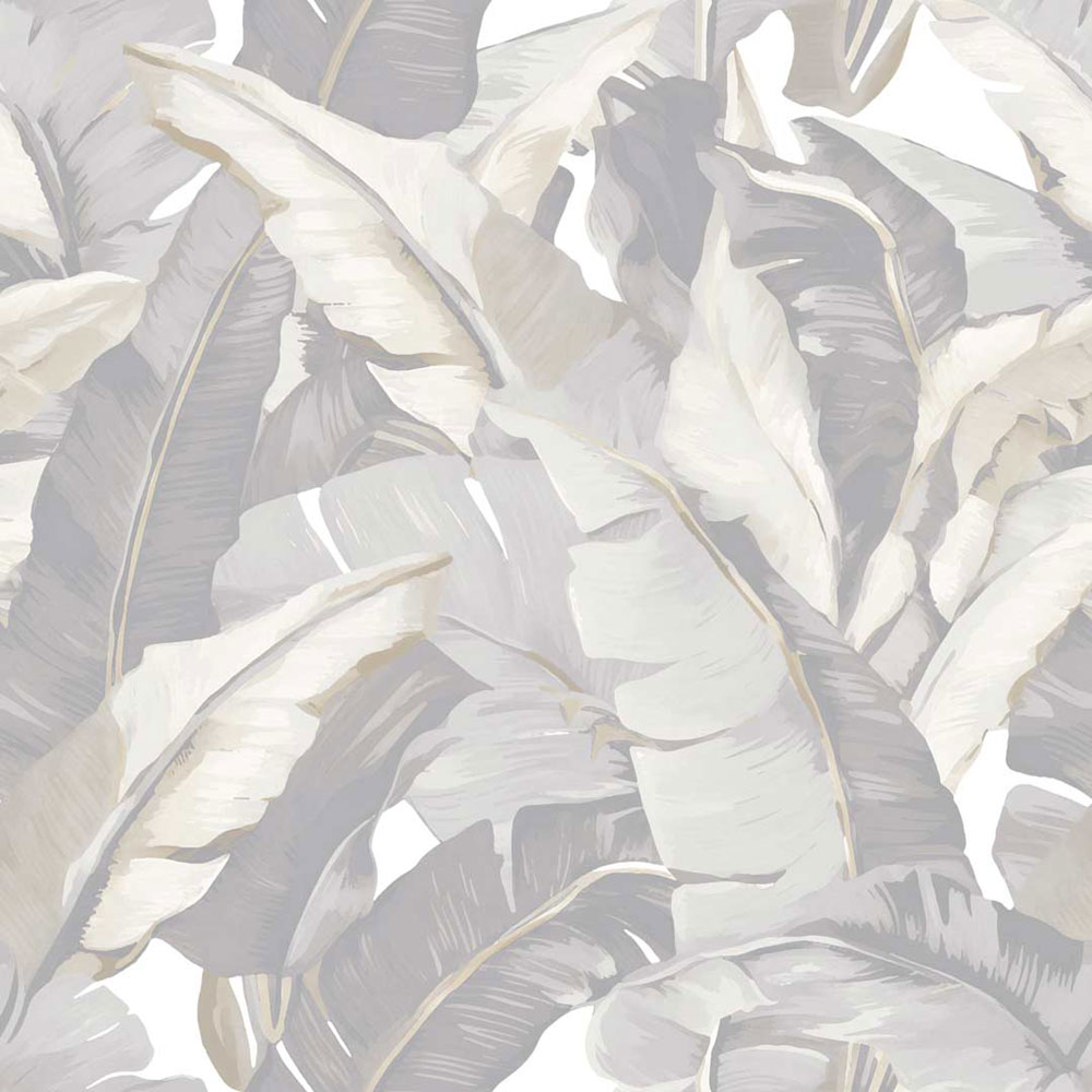 Wallpaper, grey, grey-beige, leaves, 2005, Rio, Parato by Cristiana Masi